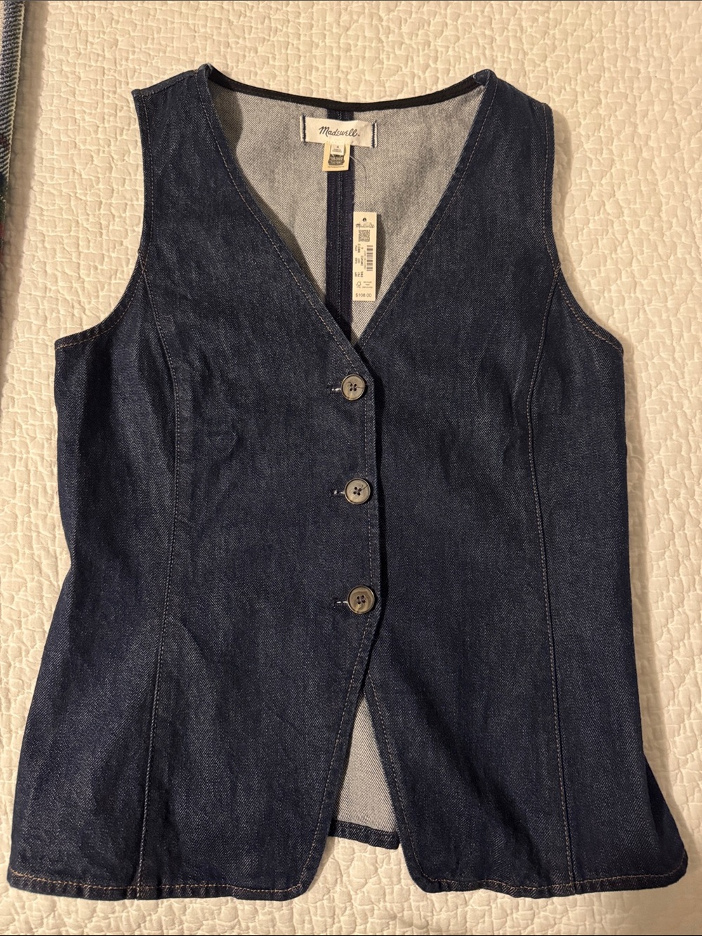 Madewell Indigo Denim Button-Front Vest